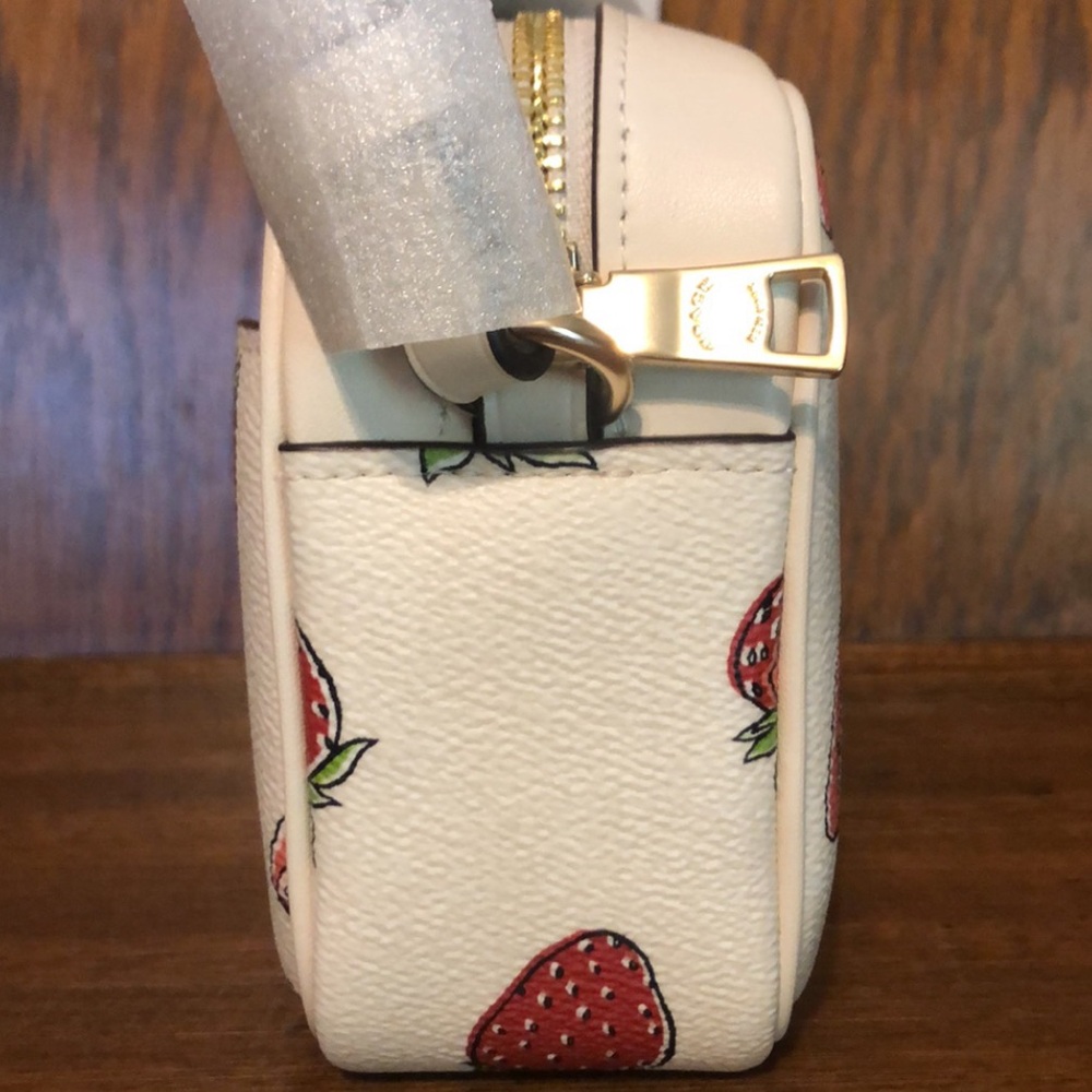 NWT-Coach-SET-Strawberry🍓-Mini Jamie Camera Bag, Skinny ID Case & Bag Charm-$401 - Picture 5 of 16
